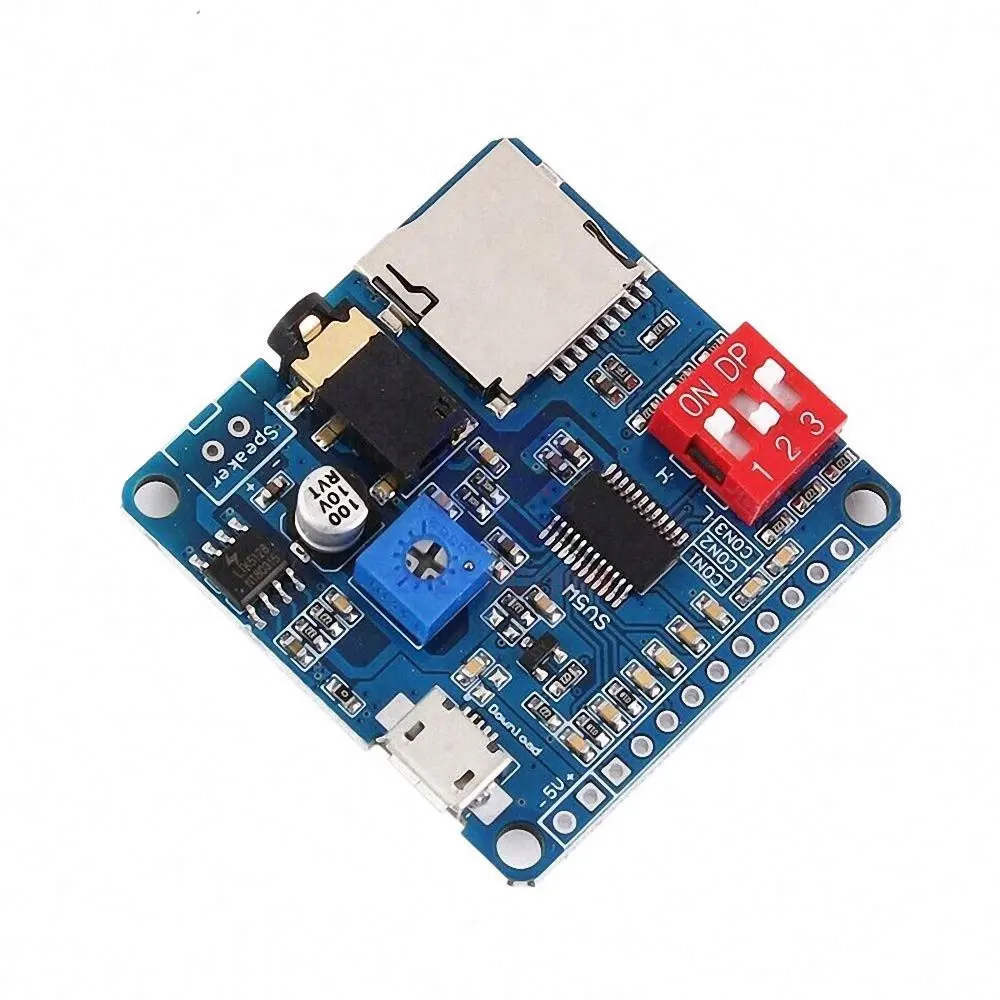 Jz-Chip 5W Voice Playback Module Board MP3 Music Player SD/TF Card Integrated I/O Trigger UART Protocol Control