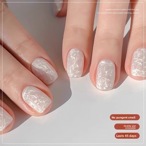 Yisashali Gel <span class=keywords><strong>à</strong></span> <span class=keywords><strong>ongles</strong></span> non toxique texturé <span class=keywords><strong>nacré</strong></span> <span class=keywords><strong>blanc</strong></span> pailleté pour salons de manucure professionnels et DIY - Product Image 4