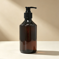 Vente flash - Bouteille de shampooing en PET de 320 ml, bouteille en plastique ronde ambrée avec pompe à lotion pour le lavage du corps, soins personnels, OEM personnalisé