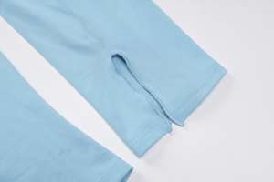 manga larga giro Tops 2 piezas conjunto de pantalones de Color sólido ajustados trajes de las mujeres conjuntos de dos piezas - Product Image 5