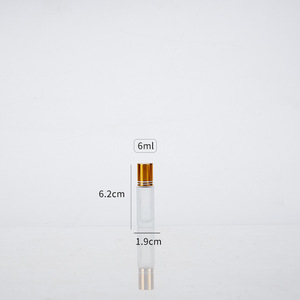 Factory Wholesale 10ml <b>Mini</b> Glass Roller <b>Bottles</b> with Frost Surface Metal Collar Cylindrical Shape for Cosmetic Oil - Product Image 3