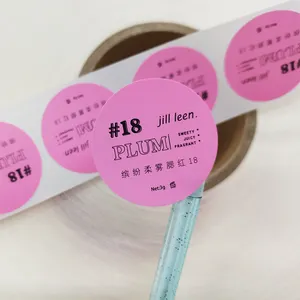 Custom Label Printing Cosmetic Bottle Sticker Roll Vinyl Waterproof Makeup Packaging Round Label Stickers