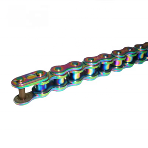 Chaîne à rouleaux de transmission de moto Rainbow Jet Fuel multicolore 415 420 428 <span class=keywords><strong>520</strong></span> <span class=keywords><strong>525</strong></span> 530, chaînes à rouleaux à usage intensif avec joint torique et joint en X - Product Image 4