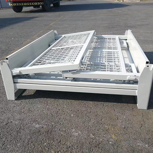 صندوق بمنصة نقالة قابل للطي قابل للتكديس قابل للطي ومسحوق مطلي بالزنك مطلي بالزنك للخدمة الشاقة حسب الطلب لتخزين البضائع في المستودعات - Product Image 2