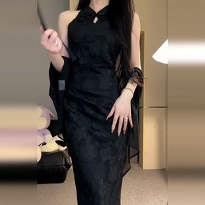 Mới Trung Quốc ăn mặc giản dị phong cách cải thiện sườn xám với hoa mẫu hai mảnh thiết lập ăn mặc Bodycon maxi Dresses - Product Image 3