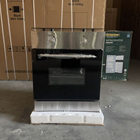 Cuisinière électrique HUAZOS TCL 4 brûleurs, plaques chauffantes en acier inoxydable, four électrique combiné avec plaque arrière en verre, cuisinière électrique
