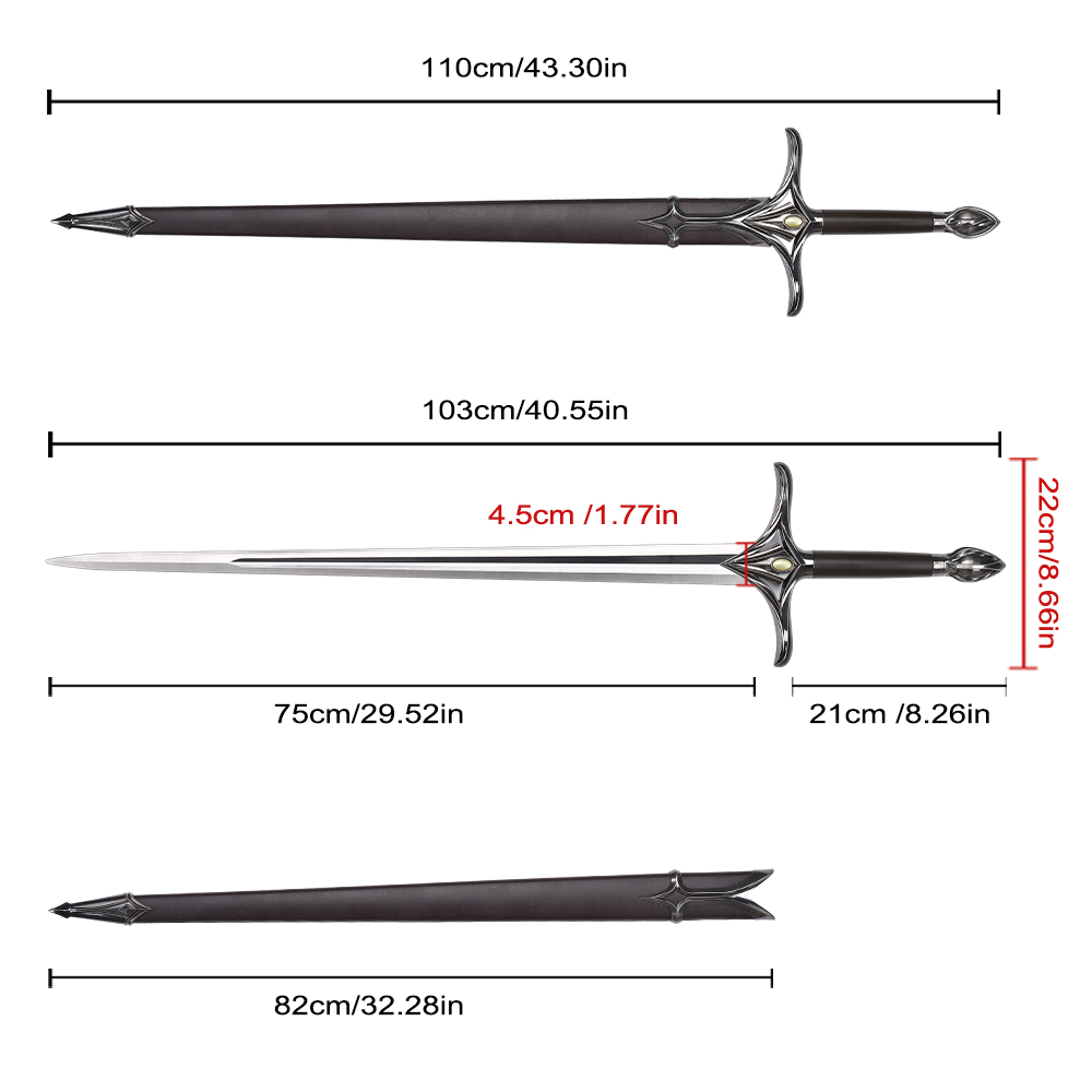 110cm 1.4kg ロード・オブ・ザ・リング 440ss ブレード 実物そっくりの
