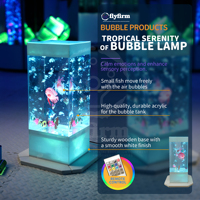 Aquarium sensoriel LED Flyfirm avec bulles et 12 poissons artificiels, idéal pour l'éclairage d'ambiance, l'autisme et la thérapie sensorielle pour le TDAH