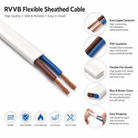 Elektrische Kabel und Leitungen RVVB Flachkabel 2-adrig mit Unterschiedlichen Größen 0,3mm² - 2,5mm²