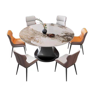 <span class=keywords><strong>Tavolo</strong></span> da Pranzo <span class=keywords><strong>Rotondo</strong></span> Moderno <span class=keywords><strong>con</strong></span> Piatto Girevole Lazy Susan, Grande Piano in Ardesia, per <span class=keywords><strong>Cucina</strong></span> Familiare da 8-10 Persone. - Product Image 6