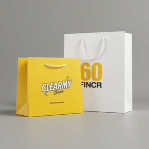 Sacs en papier de luxe écologiques et recyclables personnalisés en gros, conception de logo, laminage, épaisseur personnalisée pour les vêtements promotionnels - Product Image 3