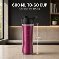 Blender de table avec gobelet de voyage 600 ml, blender personnel pour smoothies et milkshakes, moteur 350 W, broyage de glace, sans BPA, PC, pour la maison et la salle de sport, OEM