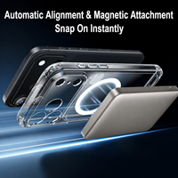 Casing Magnetik TPU+PC Kristal Bening Anti-Kuning Grosir Pabrik untuk 18 17 Pro Max, Tipis, Tahan Banting, Pelindung Kamera