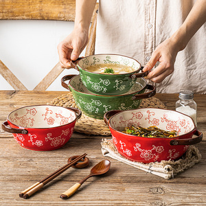 Durable de sopa de cerámica tazón <span class=keywords><strong>vajilla</strong></span> <span class=keywords><strong>Sakura</strong></span> <span class=keywords><strong>vajilla</strong></span> de cerámica de fideos Ramen cuencos con mango - Product Image 5