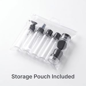 Meilleures ventes : Kit de voyage anti-fuite avec flacons de toilette en plastique rechargeables et pochette de rangement – Couleurs et tailles personnalisables, design tendance - Product Image 2