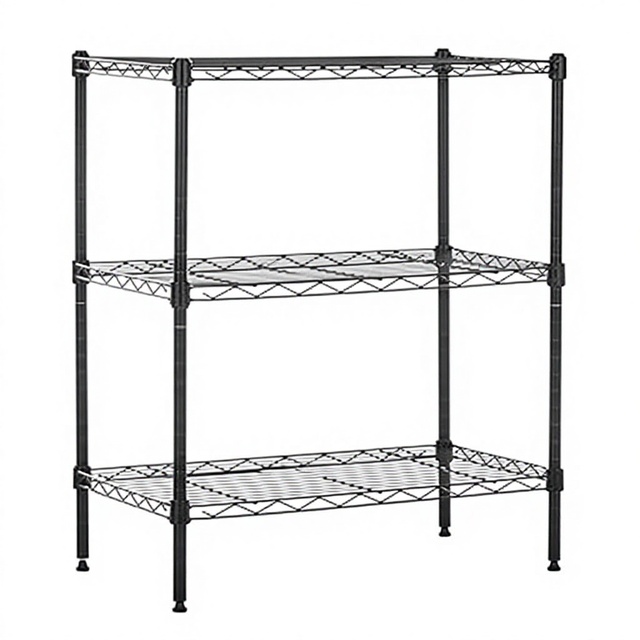 Heavy Duty 4-Tier Steel Wire Shelving Unit, Adjustable Metal Storage Rack for Kitchen, Garage, Corrosion Resistant