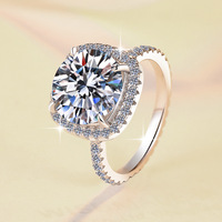 Cadeau d'anniversaire, bague en moissanite certifiée GRA, diamant rond 3&5&10CT, VVs1, argent sterling 925, pour femme, pour mariage, fiançailles