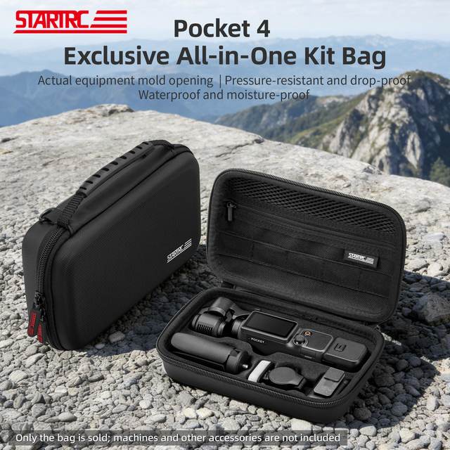 STARTRC Osmo Pocket 4 One-Piece Molded PU All-Purpose Kit Storage Bag, Popular Portable Osmo Pocket 3 Accessories