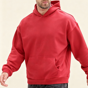 เสื้อมีฮู้ดผ้าฟลีซสำหรับผู้ชายเสื้อมีฮู้ดผ้าคอตตอนทรงโอเวอร์ไซส์สำหรับผู้ชายเสื้อฮู้ด400gsm ออกแบบได้ตามต้องการ - Product Image 2