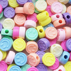 20mm Macaron Color <span class=keywords><strong>plastica</strong></span> sorriso faccia felice <span class=keywords><strong>perline</strong></span> con grande foro ciondoli rotondi - Product Image 6