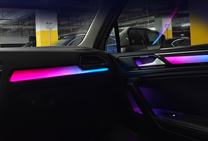 Éclairage ambiant <span class=keywords><strong>LED</strong></span> intérieur SJC pour modèles Volkswagen Tiguan L 2017-2021, kit d'éclairage ambiant dynamique <span class=keywords><strong>LED</strong></span> Symphony pour portes - Product Image 3