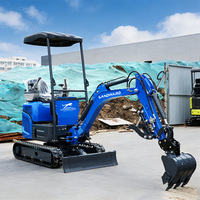 Mini Excavadora Landward, Potente Excavadora Agrícola, CE Euro 5, Miniexcavadora de Orugas de 1.2 Toneladas con Accesorios, Venta al Por Mayor