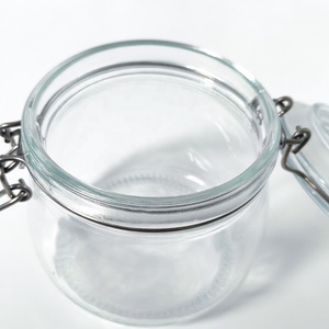 Pot de stockage réutilisable en verre transparent avec couvercle hermétique et clip pivotant pour céréales, fruits secs, riz, farine, sucre, ingrédients de pâtisserie - Product Image 4