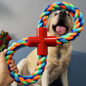 Giocattolo per Cani a Forma di Nodo di Corda, Gioco da Tiro a Forma di 8 Intrecciato per Cani Medi e Grandi in Corda di Cotone - Product Image 1