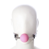 Silicone Ball Mouth Gag avec ceinture en cuir PU BDSM Expansion orale Oral Yoga Ball Sex Toys