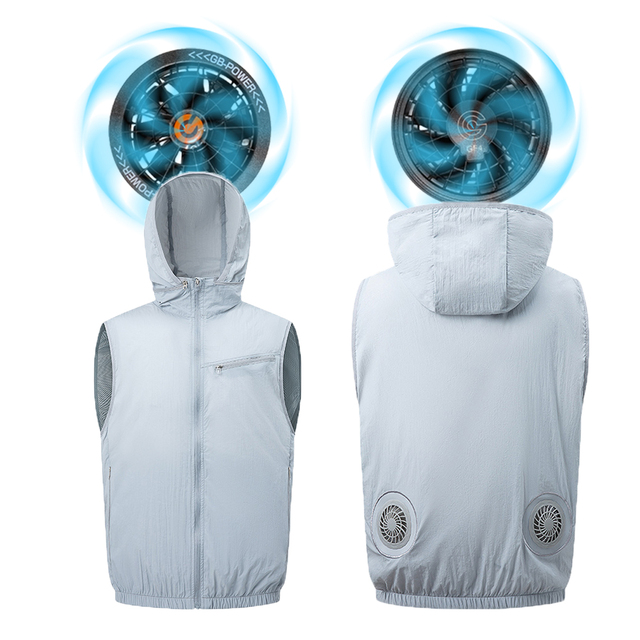 Summer Working Clothes 5-24v DC Cooling Jacket Air Conditioner Jacket Uv Resistant Brushless Motor Cooling Ac Fan Vest