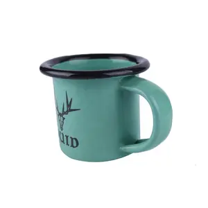 Custom Metal Enamel Mug Cheap Price Small Crimping Enamel Milk Cup For Campfire