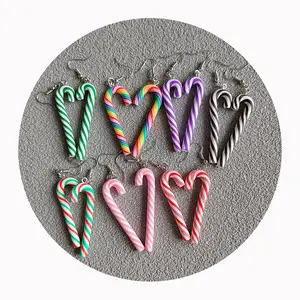 Boucle d'oreille colorée de baisse de sucrerie d'argile de polymère pour des bijoux d'habillage de Noël de femme de filles