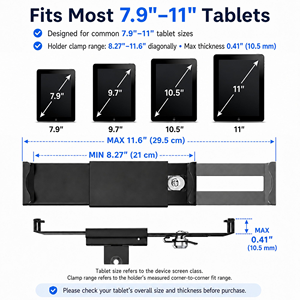 Universal <b>Tablet</b> Wall Mount <b>Stand</b> with Lock Anti-Thief 360 Degree Rotation <b>Stand</b> Holder - Product Image 3
