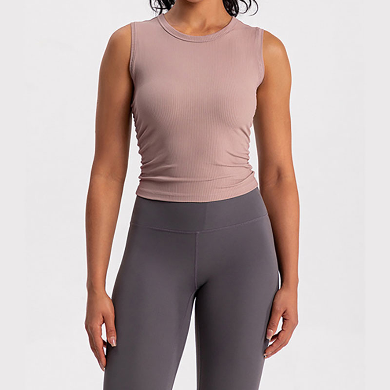 Women's Breathable Solid Sports Vest with Chest Pads Yoga Bra Training Shaping Slim-fit Spandex/Nylon 220g Summer