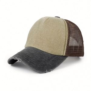 Casquette de baseball vintage personnalisée avec logo d'usine, visière vieillie, style Dad Hat, dos en maille, effet délavé, vente en gros - Product Image 2