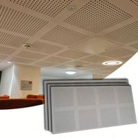Plaque de plâtre acoustique perforée décorative pour faux-plafond, absorbant le son, avec grille en T pour hôpital