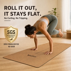 Tapis de yoga en caoutchouc naturel et liège, personnalisable, épais, écologique, vente en gros - Product Image 5