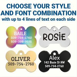 Personal isierte Pet Id Tag Schlüssel bund Gravierte Pet Id Name für Katze Welpen Hund Halsband Tag Anhänger Schlüssel ring Knochen form Haustier Zubehör - Product Image 3
