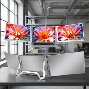 Moniteur portable triple 16 pouces 1200P USB-C, un seul câble pour double écran, extension d'affichage pour ordinateur portable professionnel, boursier, Forex, HDR IPS - Product Image 1