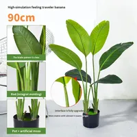 Vente en gros d'arbres artificiels en PU de haute qualité, bananiers et palmiers du voyageur, 160 cm, décoration intérieure et extérieure pour jardin