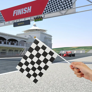 Cầm Tay Polyester Không Thấm Nước Màu Đen Và Trắng Cờ Cờ Tùy Biến Phong Cách Khác Nhau Nhỏ Mini Cổ Vũ Cờ Cho Racing - Product Image 6