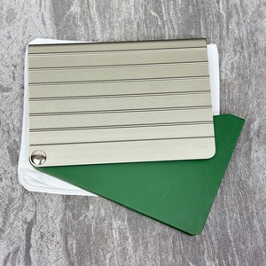 Portefeuille universel de luxe en alliage d'aluminium, porte-cartes métallique rayé pour bagages, avec clip et logo, vente en gros - Product Image 4