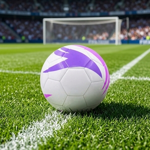 Custom Logo Size 5 PU Soccer Ball Machine Stitched <b>White</b> Purple Lightning Pattern <b>Football</b> for Club Training Wholesale - Product Image 3