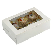 Emballage de Cupcake Dessert en papier kraft blanc de qualité alimentaire recyclable Boîtes à gâteaux personnalisées avec impression en relief par fenêtre