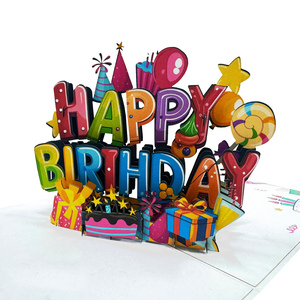 Carte de vœux Joyeux Anniversaire Décoration d'intérieur Art de collection Numérique Best-seller Conception personnalisée Découpe de papier 3D Faite à la main - Product Image 3