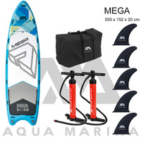 Planche de SUP gonflable CLUB BOARD MEGA 550*152*20cm, planche à pagaie, planche de surf, support de caméra pour bateau, AQUA MARINE BT-20ME, écologique