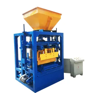 Máquina de bloques de pavimentación de plástico, fabricante QT4-24, manual de maquinaria de fabricación de ladrillos