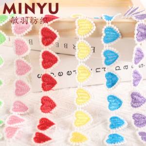 ลูกไม้ปักลายผ้าไหมนมโพลีเอสเตอร์100% ลายหัวใจสีแดงหลากสีลูกไม้ละลายน้ำได้ตัดแต่งสไตล์ชนเผ่าเซ็กซี่สำหรับกระเป๋า - Product Image 3