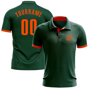 Custom Green Orange Performance Golf Polo Shirt Men's Women's Fashion Motorbike Racing Polo T-Shirt