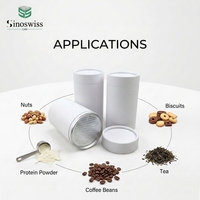 Boîte en papier cylindrique ronde de qualité alimentaire, recyclable, avec revêtement UV, pour l'emballage de poudre alimentaire, de café et de thé